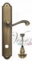 Дверная ручка на планке Venezia Vivaldi WC-4 сантехническая PL98 (мат. бронза)