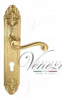 Дверная ручка на планке Venezia Vivaldi CYL под цилиндр PL90 (полир. латунь)
