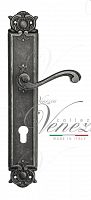 Дверная ручка на планке Venezia Vivaldi CYL под цилиндр PL97 (ант. серебро)