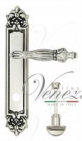 Дверная ручка на планке Venezia Olimpo WC сантехническая PL96 (натур. серебро + чернение)