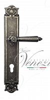 Дверная ручка на планке Venezia Castello CYL под цилиндр PL97 (ант. серебро)