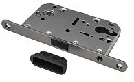 Врезной замок RENZ LBM 5085 PL магнитный под цилиндр MBN (матовый черный никель)