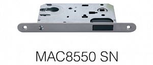 Врезной замок Zambrotto MAC8550 (50х85мм) магнитный под цилиндр SN (матовый никель); ?>