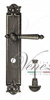 Дверная ручка на планке Venezia Pellestrina WC сантехническая PL97 (ант. серебро)