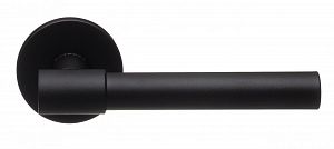 Дверная ручка Extreza Hi-Tech Slim NUVO 125 R16 круглое основание F22 (матовый черный); ?>