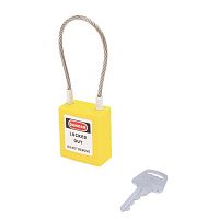 Навесной замок BD-G42 с тросом Yellow (желтый)