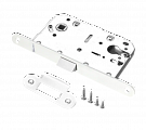 Врезной замок RENZ LB 85 PL White под цилиндр. механизм (белый) с пластиковой бесшумной защелкой