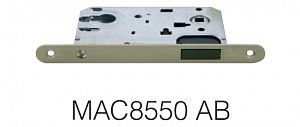 Врезной замок Zambrotto MAC8550 (50х85мм) магнитный под цилиндр AB (бронза); ?>