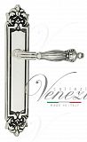 Дверная ручка на планке Venezia Olimpo PASS проходная PL96 (натур. серебро + чернение)