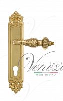 Дверная ручка на планке Venezia Lucrecia CYL под цилиндр PL96 (полир. латунь)