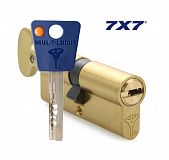 Цилиндровый механизм Mul-T-Lock 7х7 71мм (40х31Т) ключ/вертушка (золото)