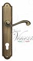 Дверная ручка на планке Venezia Vivaldi CYL под цилиндр PL98 (мат. бронза)