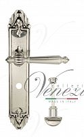 Дверная ручка на планке Venezia Pellestrina WC сантехническая PL90 (натур. серебро + чернение)