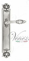 Дверная ручка на планке Venezia Casanova PASS проходная PL97 (натур. серебро + чернение)