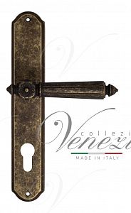 Дверная ручка на планке Venezia Castello CYL под цилиндр PL02 (ант. бронза); ?>