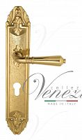 Дверная ручка на планке Venezia Vignole CYL под цилиндр PL90 (полир. латунь)