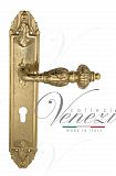 Дверная ручка на планке Venezia Lucrecia CYL под цилиндр PL90 (полир. латунь)