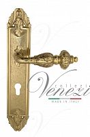 Дверная ручка на планке Venezia Lucrecia CYL под цилиндр PL90 (полир. латунь)