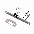 Врезной замок RENZ LB 2070 plastic SN (матовый никель) сантехнический с пластиковым языком
