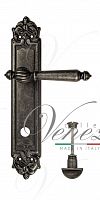 Дверная ручка на планке Venezia Pellestrina WC сантехническая PL96 (ант. серебро)