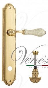 Дверная ручка на планке Venezia Colosseo WC-4 сантехническая PL98 (полир. латунь с белой керамикой паутинка); ?>