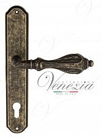 Дверная ручка на планке Venezia Anafesto CYL под цилиндр PL02 (античная бронза)