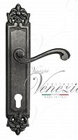 Дверная ручка на планке Venezia Vivaldi CYL под цилиндр PL96 (ант. серебро)