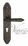 Дверная ручка на планке Venezia Castello CYL под цилиндр PL90 (ант. серебро)
