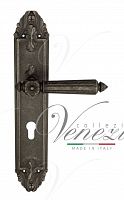 Дверная ручка на планке Venezia Castello CYL под цилиндр PL90 (ант. серебро)