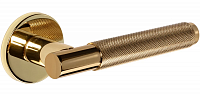 Дверная ручка Extreza Hi-Tech Slim TUBA 126 R16 круглое основание F01 (полированная латунь)