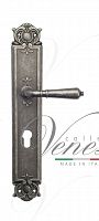 Дверная ручка на планке Venezia Vignole CYL под цилиндр PL97 (ант. серебро)