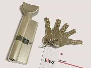 Цилиндровый механизм ISEO R6 120мм (65/55T) ключ/вертушка (хром); ?>