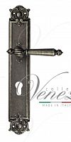 Дверная ручка на планке Venezia Pellestrina CYL под цилиндр PL97 (ант. серебро)