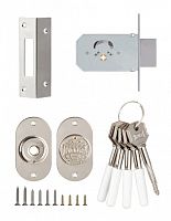 Врезной замок Kale Kilit 156/F (45мм) крестообразный ключ 5 кл. (никель)