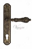 Дверная ручка на планке Venezia Monte Cristo CYL под цилиндр PL02 (ант. бронза)