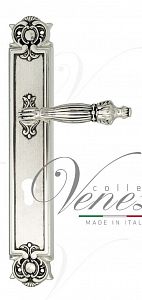 Дверная ручка на планке Venezia Olimpo CYL под цилиндр PL97 (натур. серебро + чернение); ?>