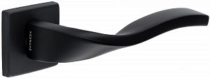 Дверная ручка Extreza Hi-Tech Slim PERLA 114 R11 квадратное основание F22 (черный матовый); ?>