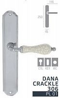 Дверная ручка на планке Extreza Dana Crackle 306 CYL под цилиндр PL01 (полированный хром) F04