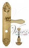 Дверная ручка на планке Venezia Colosseo WC-4 сантехническая PL90 (полир. латунь с белой керамикой паутинка)