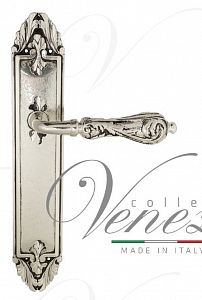 Дверная ручка на планке Venezia Monte Cristo PASS проходная PL90 (натур. серебро + чернение); ?>