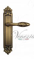 Дверная ручка на планке Venezia Casanova PASS проходная PL96 (мат. бронза)