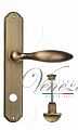 Дверная ручка на планке Venezia Maggiore WC сантехническая PL02 (мат. бронза)