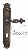 Дверная ручка на планке Venezia Lucrecia CYL под цилиндр PL97 (ант. бронза)