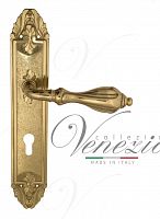Дверная ручка на планке Venezia Anafesto CYL под цилиндр PL90 (полированная латунь)