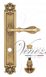 Дверная ручка на планке Venezia Anafesto WC-4 сантехническая PL97 (французское золото + коричневый); ?>
