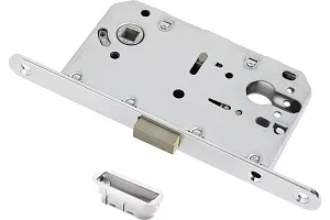 Врезной замок RENZ LBM 5085 PL магнитный под цилиндр C (хром блестящий); ?>
