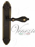 Дверная ручка на планке Venezia Anafesto PASS проходная PL90 (темная бронза)