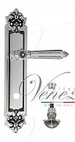 Дверная ручка на планке Venezia Castello WC-4 сантехническая PL96 (натур. серебро + чернение)