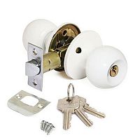 Ручка-защелка Avers мод. 6072-01-W (белый) ключ/фиксатор