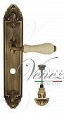 Дверная ручка на планке Venezia Colosseo WC-4 сантехническая PL90 (мат. бронза с белой керамикой паутинка)